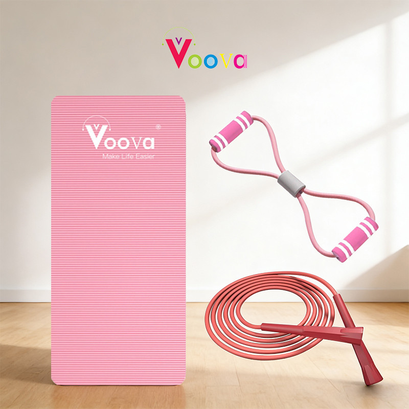 VOOVA Home Workout Set Yoga Mat Skipping Band