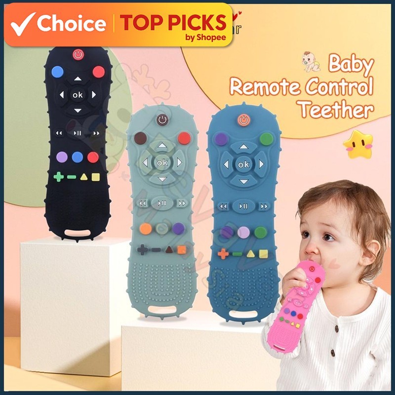 Baby Teether – Soft Silicone TV Remote Control Shape | Sensory Soothing ...