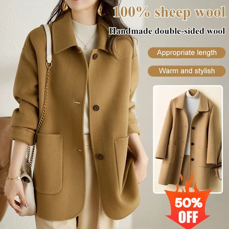🔥Today's Special Price🔥Handmade Pure Wool Coat With Large