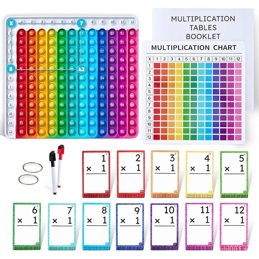 JoyCat Multiplication Flash Cards + Chart- 156 Hole Punched Math Game ...