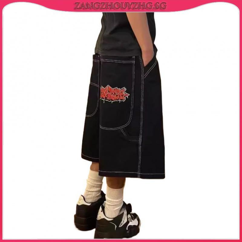Harajuku JNCO Baggy Denim Jeans Vintage Y2K Embroidered Shark Bite
