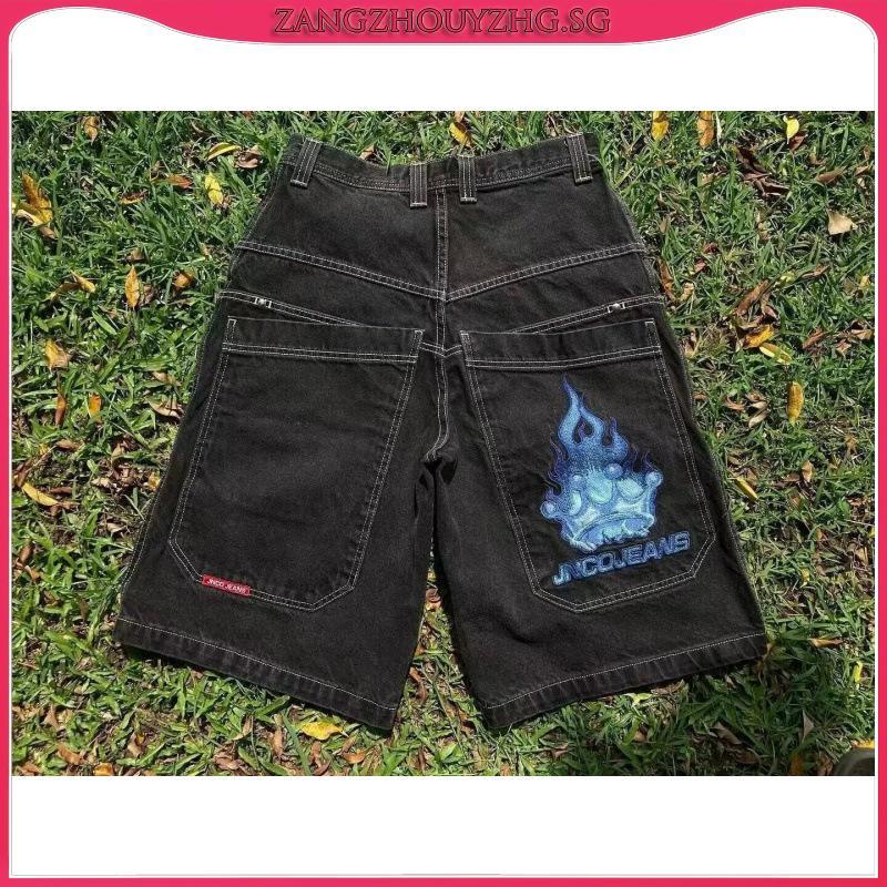 Harajuku JNCO Baggy Denim Jeans Vintage Y2K Embroidered Shark Bite