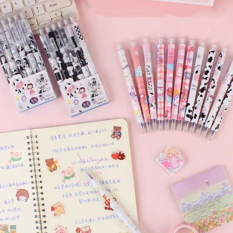 POPmaker Shop H643 Set Pulpen Gel 6pcs Karakter Lucu - Gambar 3