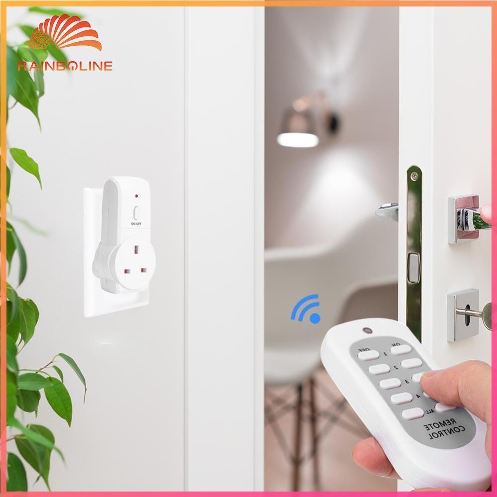 UK Plug Wireless Remote Control Smart Socket Electrical Outlet Lamp ...