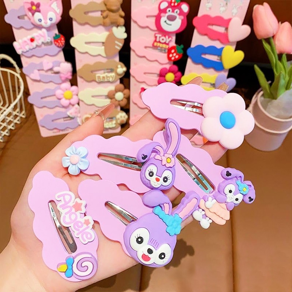 POPmaker Jepit Rambut Anak Kartun Lucu 5pcs - Gambar 3