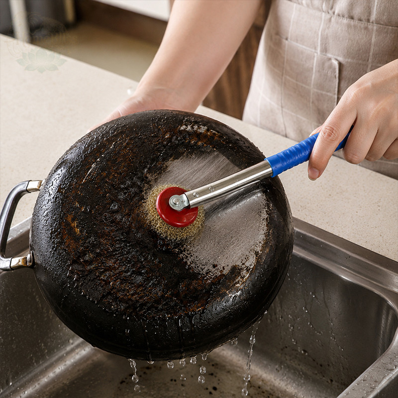 💖Long Steel Wire Brush With Handle Non-slip Use To Remove Rust, Stains ...