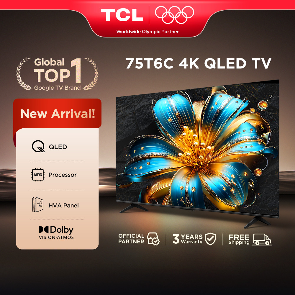 TCL TV T6C 75'' 4K QLED Smart TV | Free Install | Dolby Vision/Atmos ...