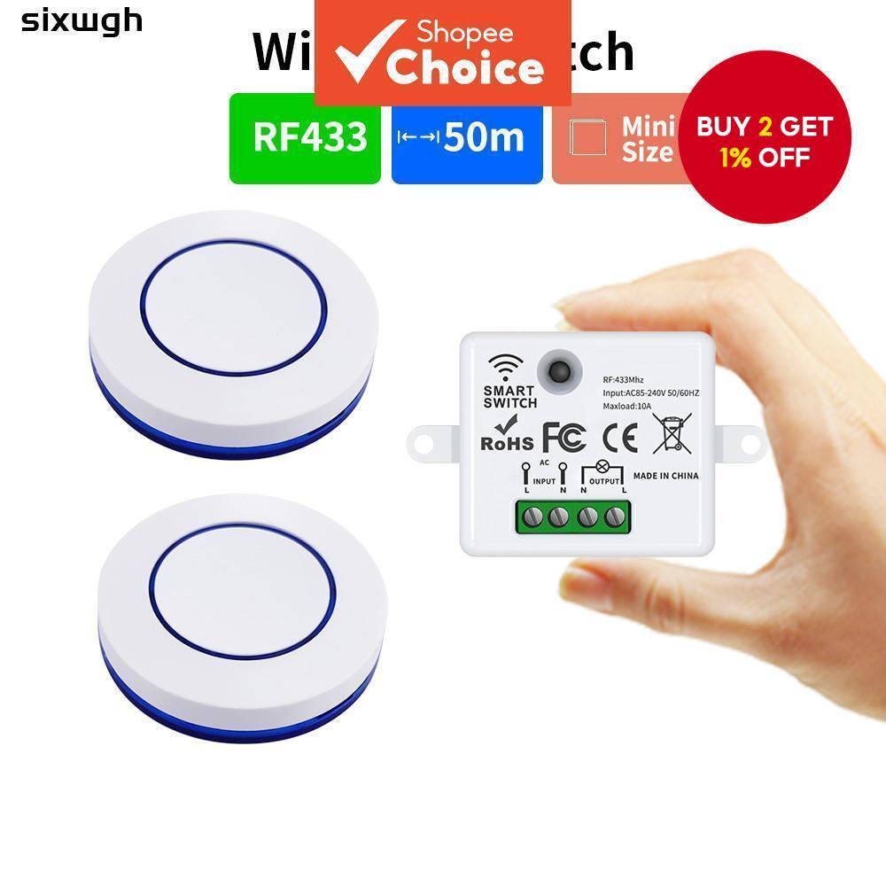 Wireless Switch Remote Control Switch 433MHz Rf Push Button Switch AC ...