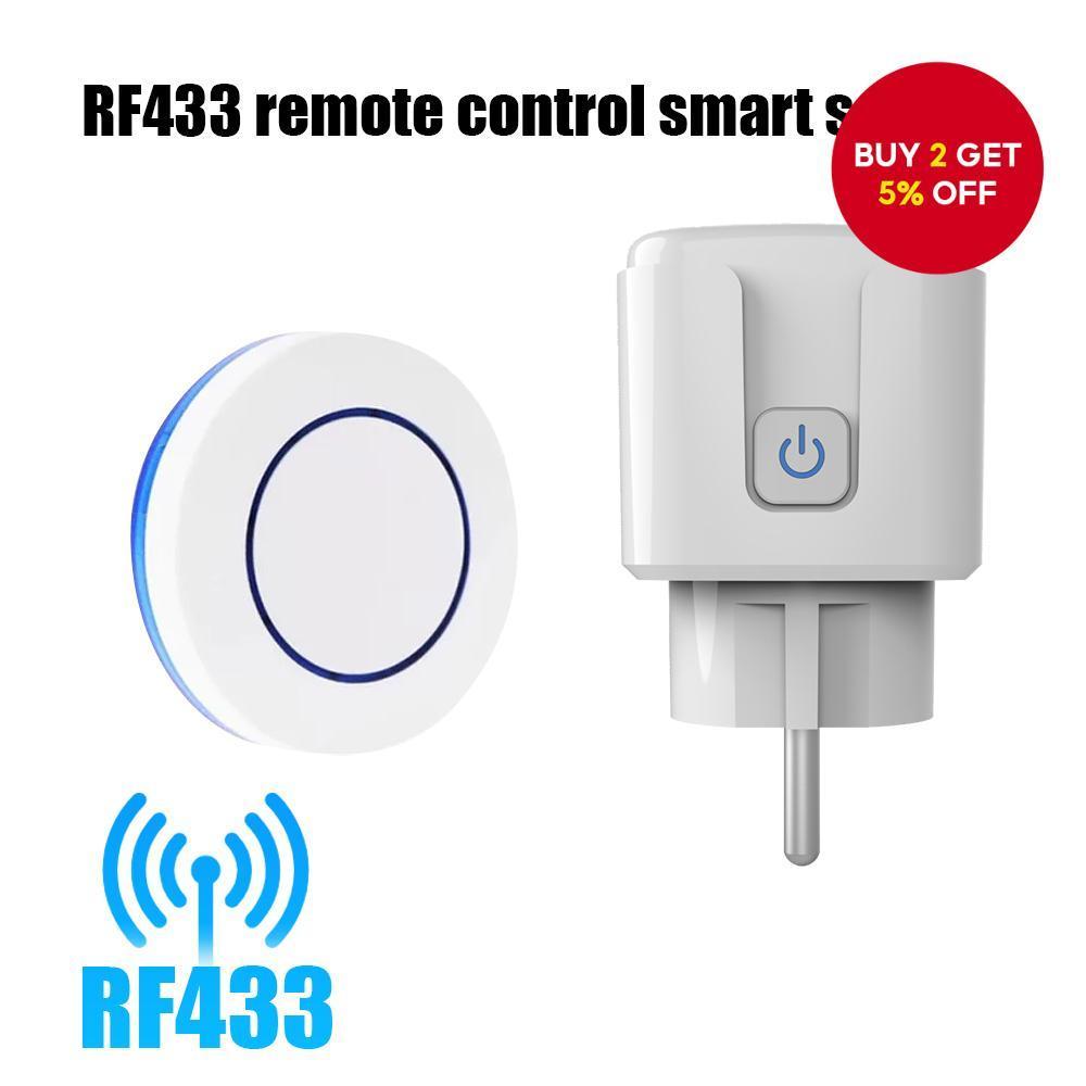 RF433 switch wireless remote control Euro regulation smart socket plug ...
