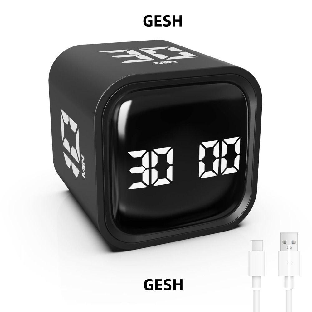GESH Digital Cube Timer, Gravity Sensing 3 Volume Adjustable Pomodoro ...