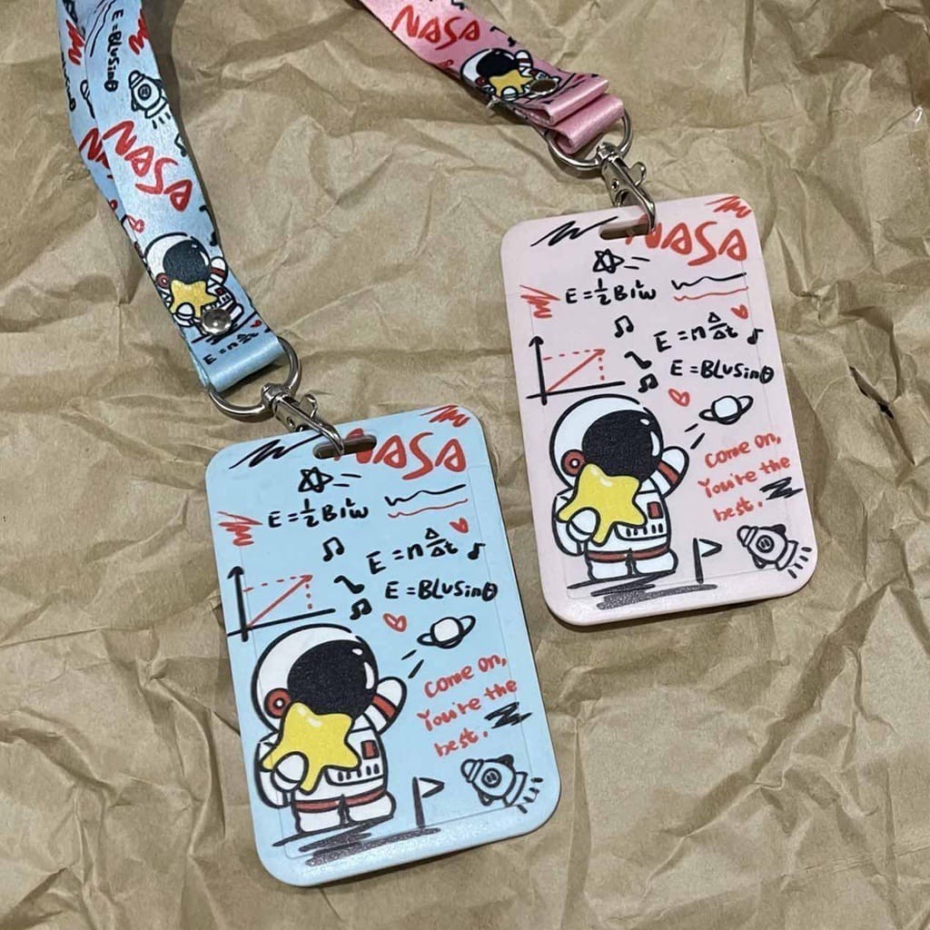 POPmaker ID Card Holder Astronot Kawaii Praktis - Gambar 4