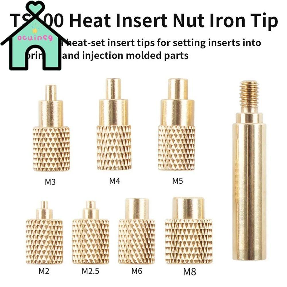 OTUINSG 1Set Heat Insert Nut Tip, M2-M8 with Adapter T12 Soldering Iron ...