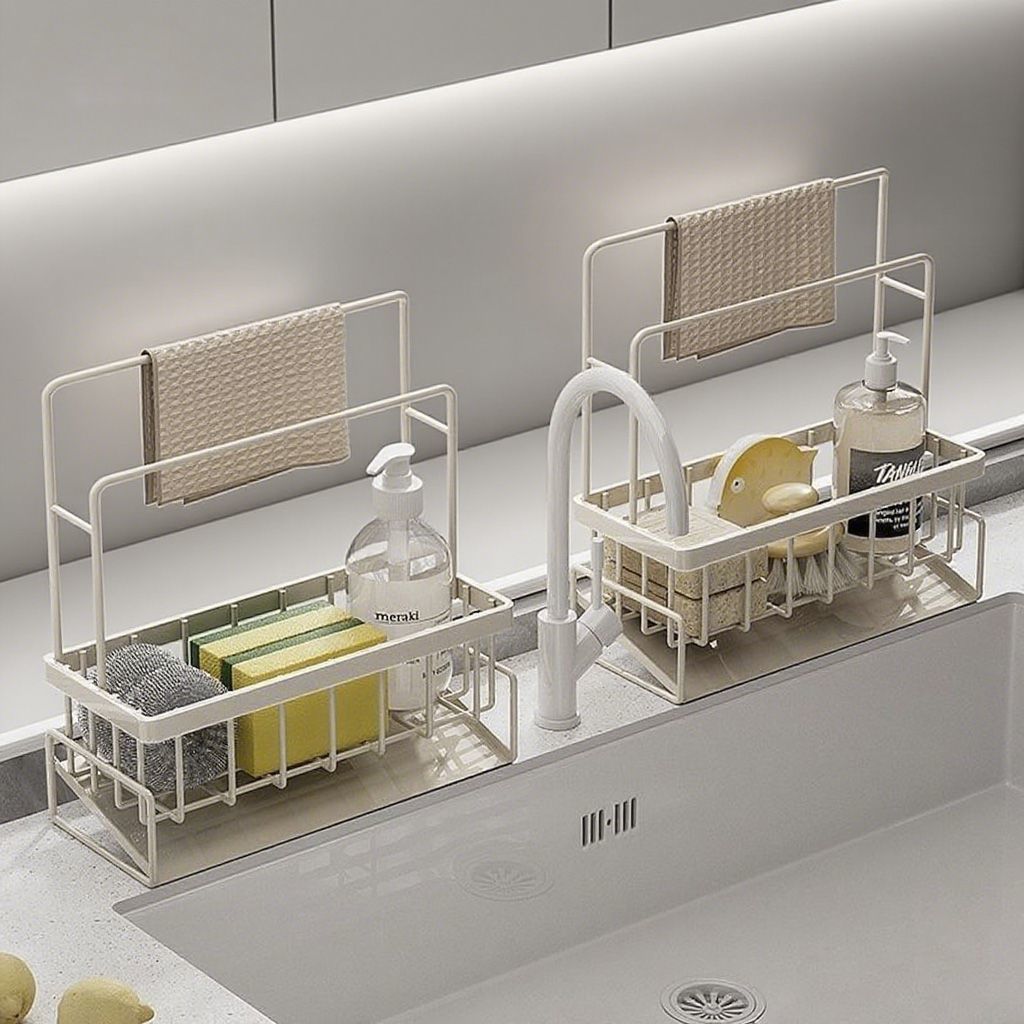 Camry Kitchen Sink Rack Rag Faucet Multifunctional Drain Washing Steel ...