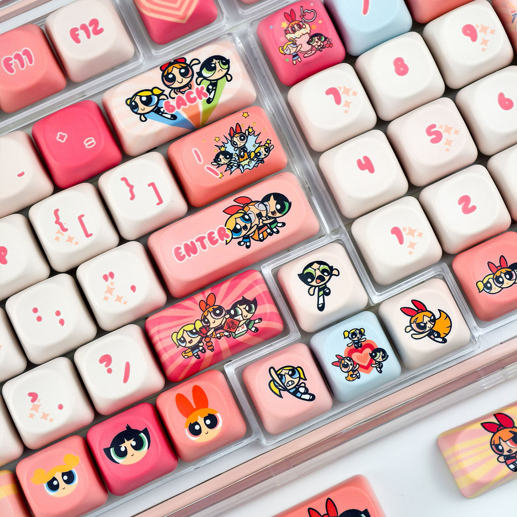 The Powerpuff Girls Keycap MOA Profile 130 Keys PBT Dye Sublimation ...