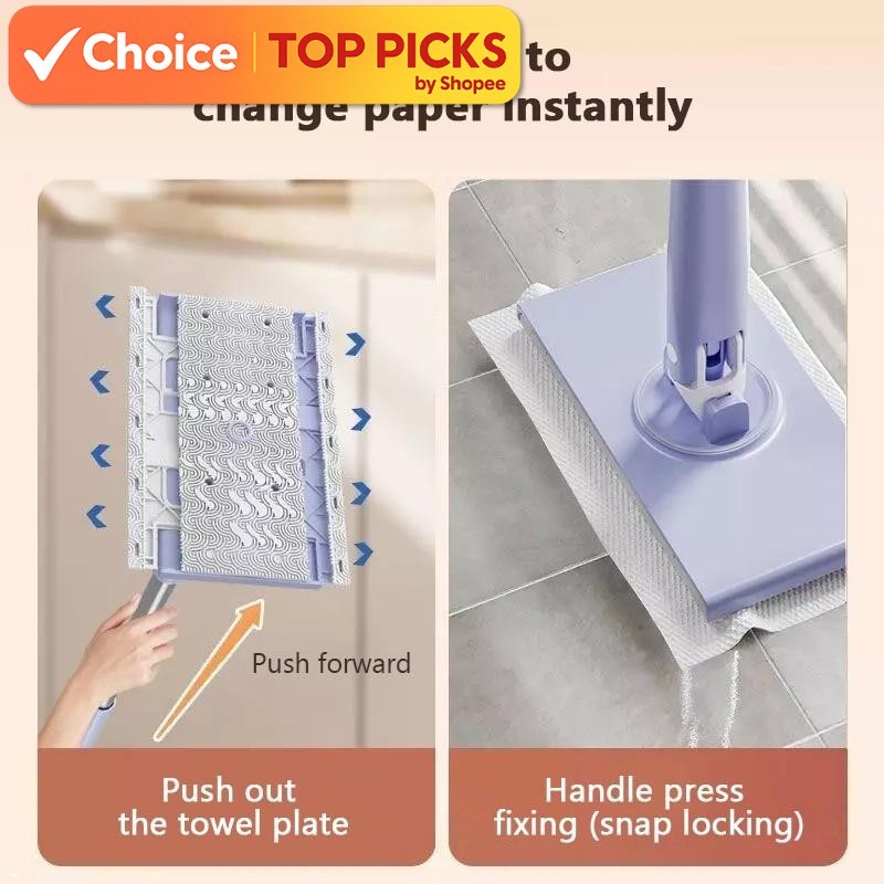 Disposable Towel Mop Small Lazy Mop - Hands-Free Mini Mop Replacement ...