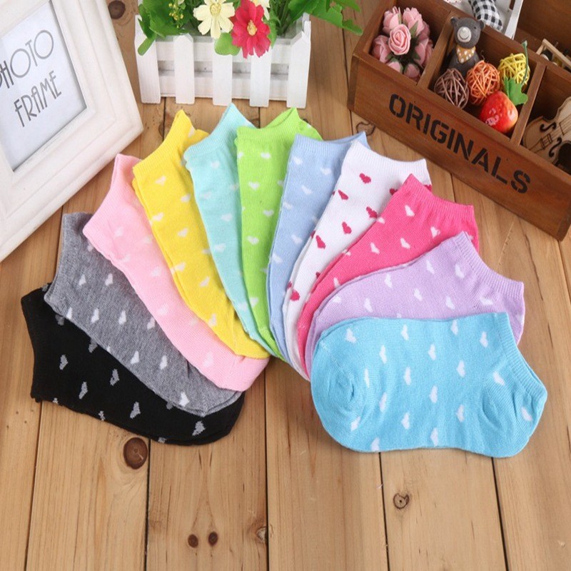 POPmaker shop Kaos Kaki Wanita Motif Love Real Picture - Import, Bahan Nyaman dan Desain yang Menawan COD - Gambar 2