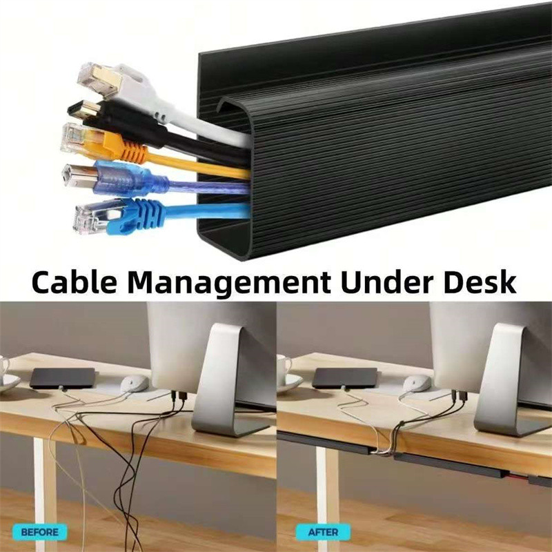 Under-Desk Cable Organizer Self-Adhesive Cable Management Cables ...