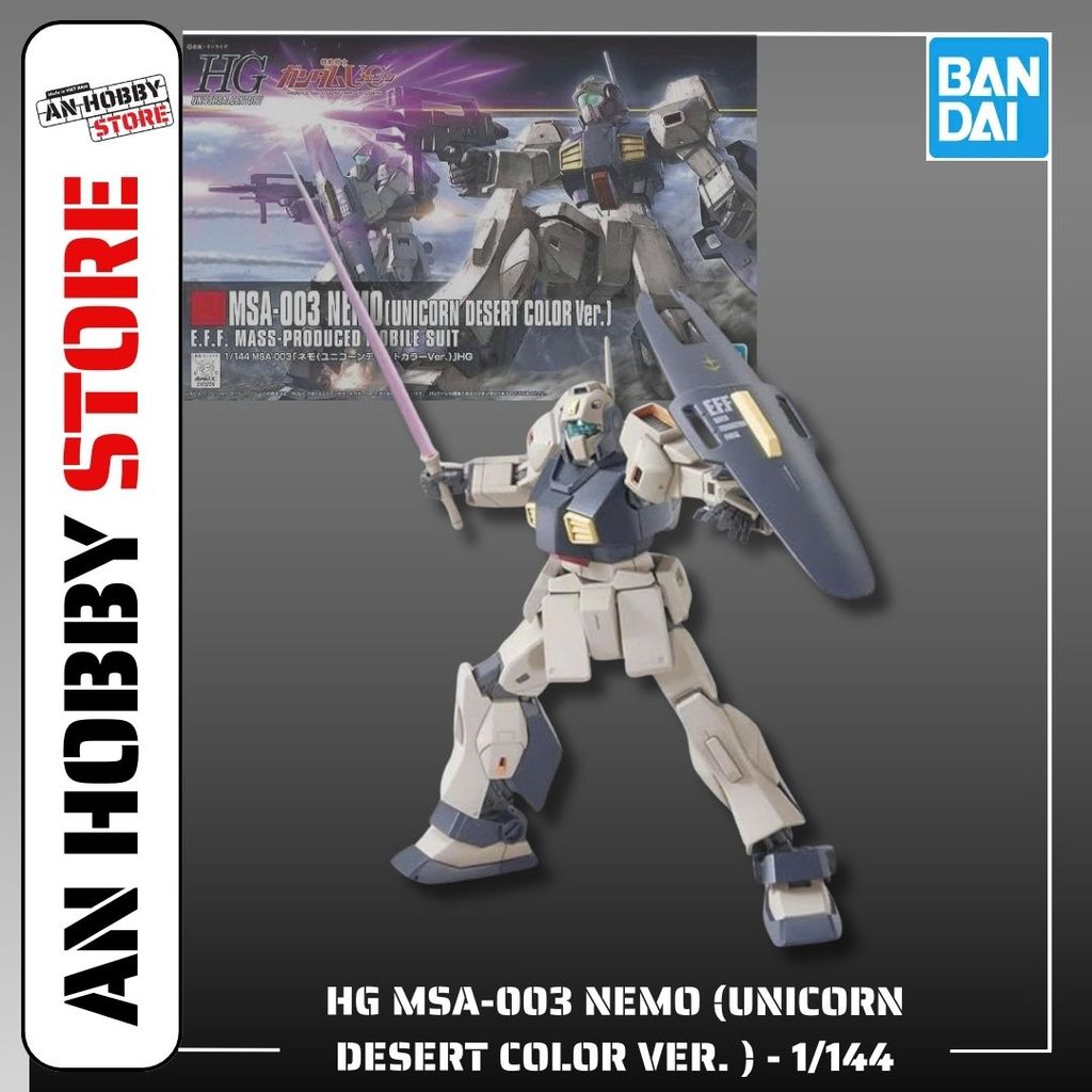 Maquette HGUC Nemo 1/144 – Bandai – Coloris Unicorn Desert – Kit Sans Colle – Facile à Monter