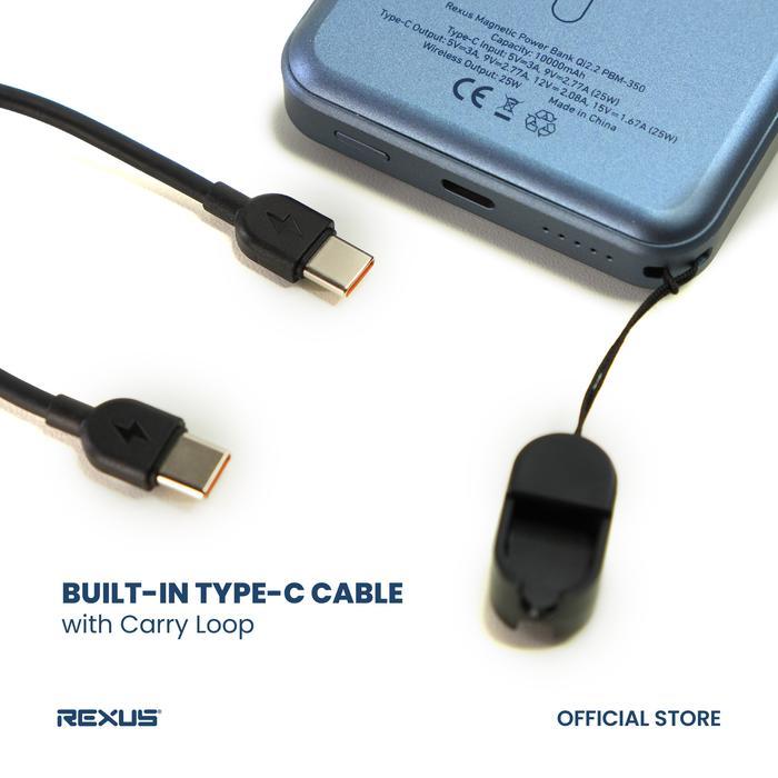 Rexus PBM350 / PBM-350 Magnetic Magsafe Wireless Powerbank 10000mAh Qi2.2 Technology Type C 25W Super Fast Charging - Gambar 4