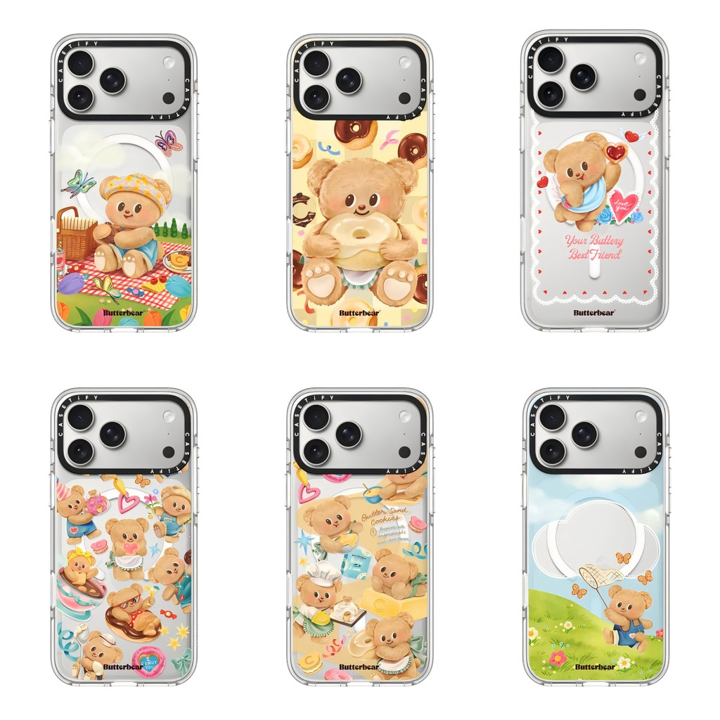 Butterbear Butter Bear Magnetic Clear Phone Case for iPhone 17 16