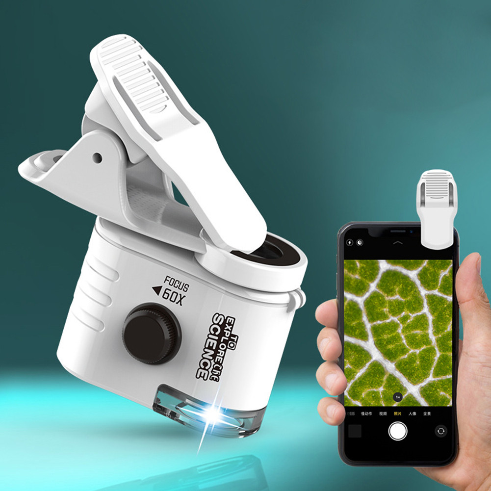 [New] 60X Handheld Microscope with LED Flashlight MicroMini Pocket ...