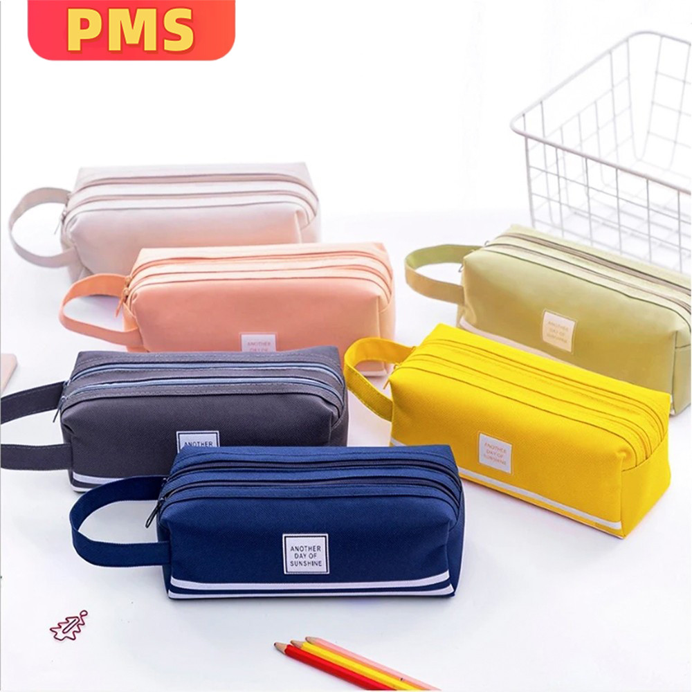 POPmaker Kotak Pensil Dual Zipper 2 Pouch Kanvas
