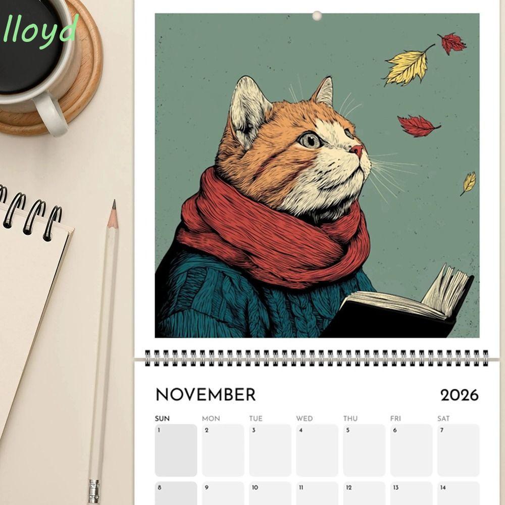 LLOYD Wall Calendar 2026, 2026 Hangable Design Charming Cat Calendar ...