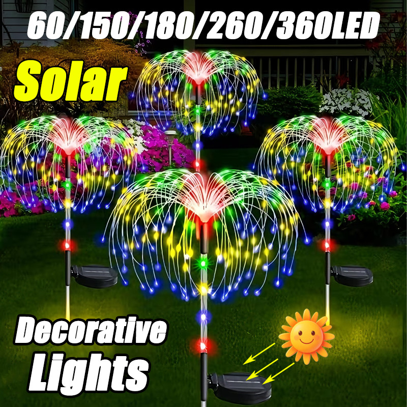 60-360LED Solar Decoration light hari raya light Firework Light Outdoor ...