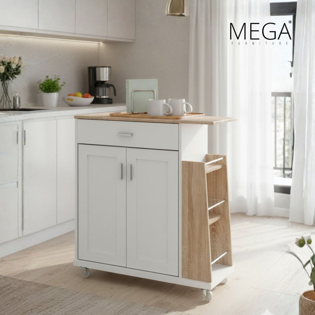 LEIFWOOD Kitchen Movable Island Cabinet | 80cm | Multifunctional ...