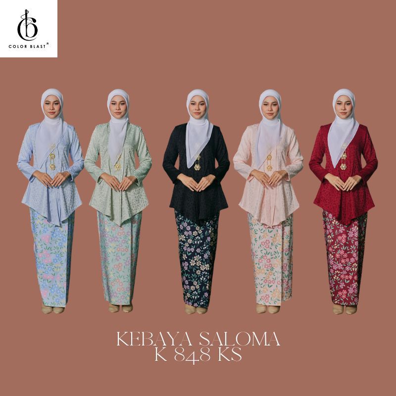 Color Blast Baju Kebaya Saloma | Sutera Jacquard Raya Plus Size Moden ...