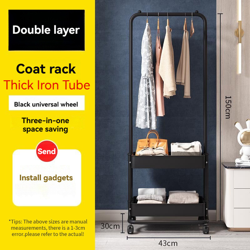 Simple Coat Rack Heavy-Duty Vertical Clothes Hanger Home Movable ...