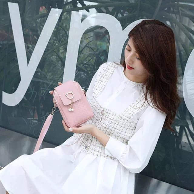 POPmaker shop T106 Tas Selempang Wanita Korea Import REAL PICT - Tas Handphone Fashion untuk Gaya Kekinian Desain Minimalis dan Nyaman Dipakai Sehari-hari COD - Gambar 4