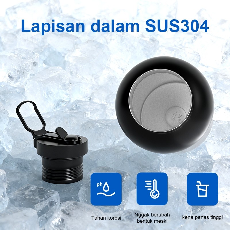 Eatkit Tumbler Stainless 1000ml Botol Minum Olahraga Tahan Panas Dingin Thermos Vacuum SUS 304 - Gambar 3