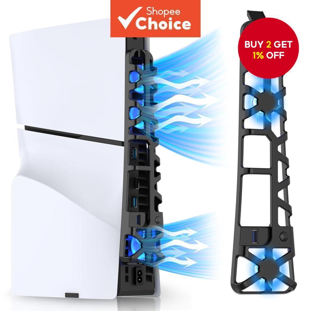 PS5 Slim Cooling Fan [Auto On/Off] with LED Light, PS5 Cooler ...