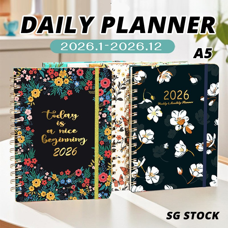 A5 Daily Planner 2026 Calendar Planner A5 Notebook with Yearly Monthly