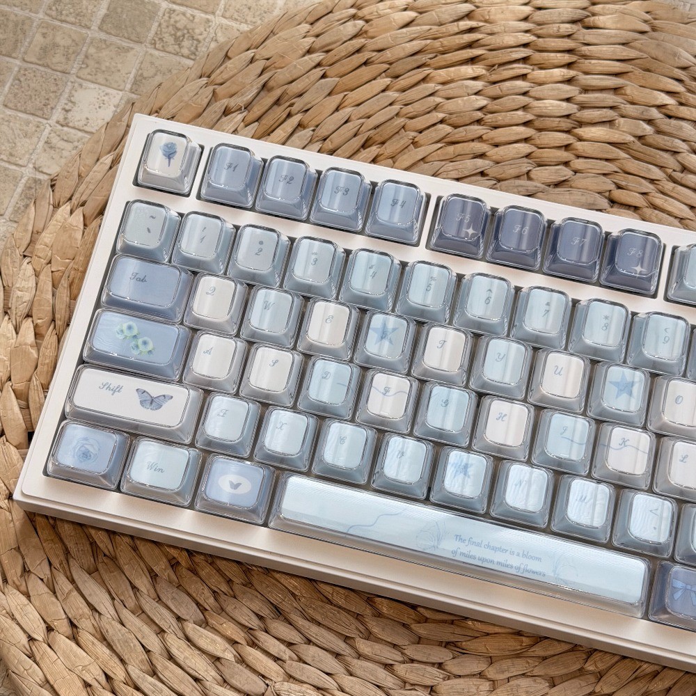 Rose Butterfly Shadow Keycaps KDA Profile 120 Keys PBT PC Wooting Aula ...