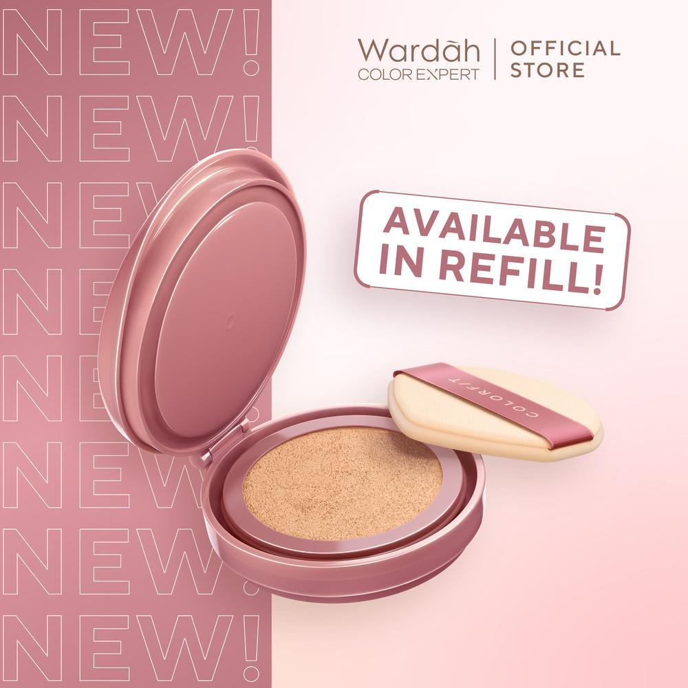 New Shades! WARDAH Refill Colorfit Perfect Glow Cushion normal Healthy-Glow Finish foundation bbcream with Centella Asiatica - Cushion Miskah Tahan Lama dengan Bedak - Gambar 2