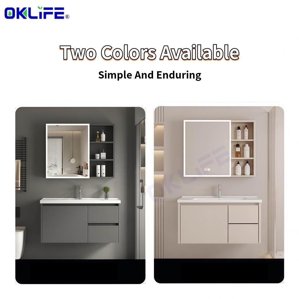 Wall-Mounted Smart Bathroom Vanity Cabinet Set with Washbasin and Mirror view 9