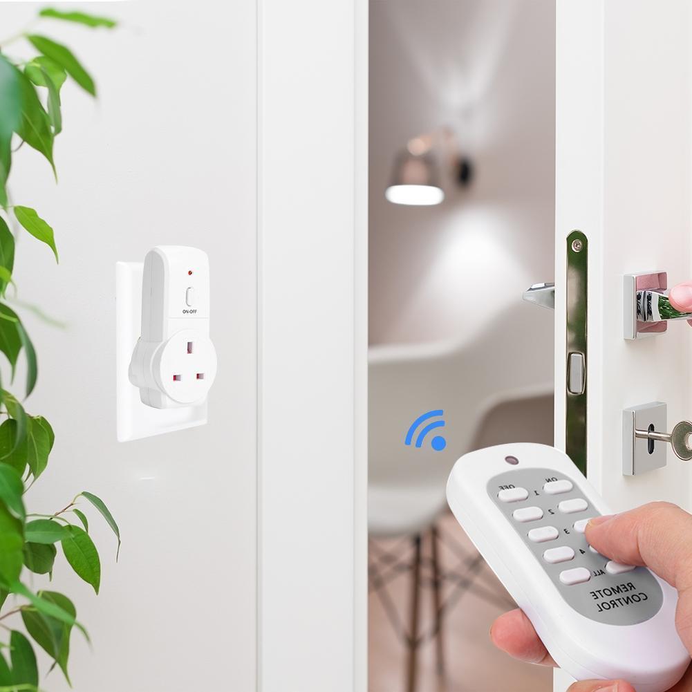 UK Plug Wireless Remote Control Smart Socket Electrical Outlet Lamp ...