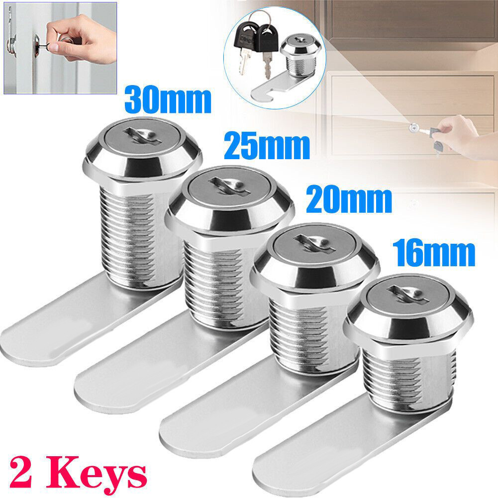 4 Sizes Mailbox Lock With 2 Keys For File Cabinet Tool Box Locker Cam ...