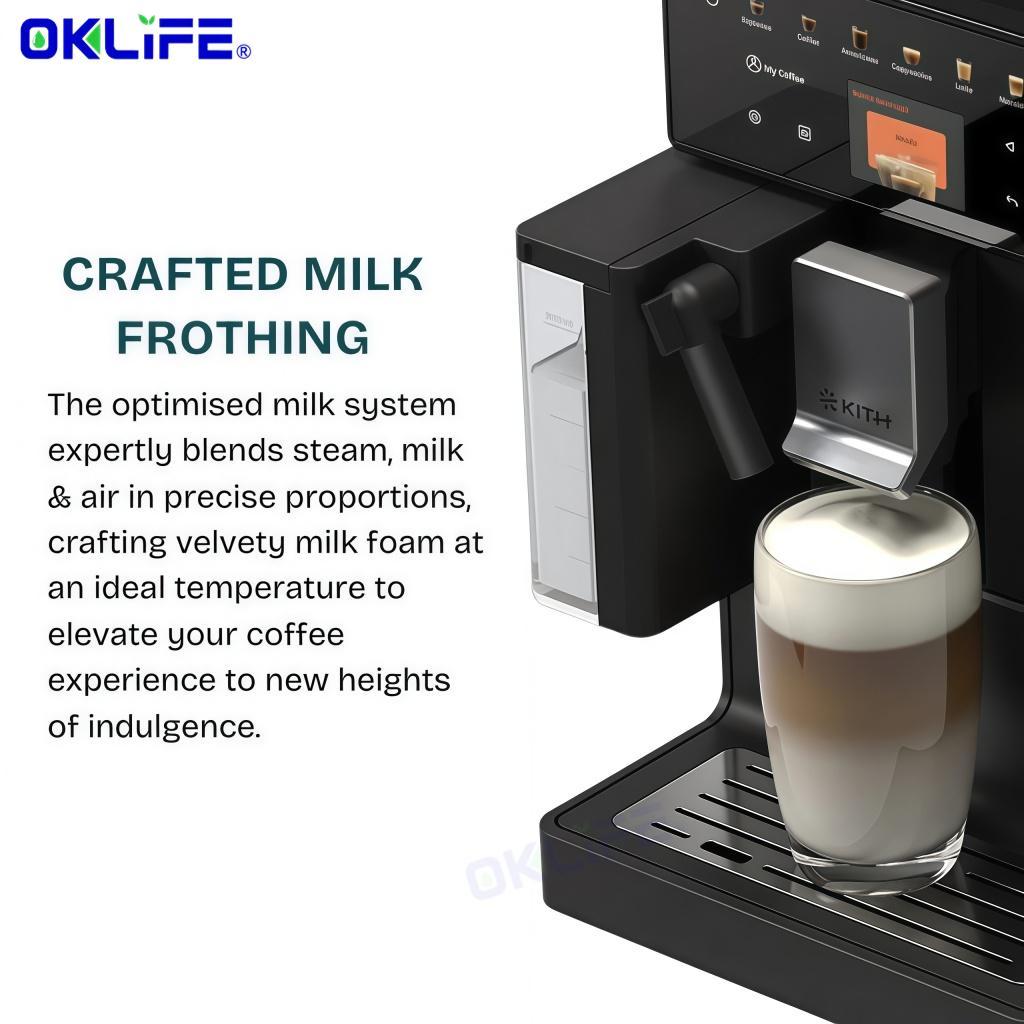 KITH FCM-TM MIA Fully Automatic Coffee Machine Fully Automatic Espresso Machine with Built-In Milk Frother for view 6