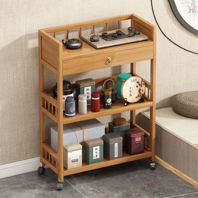 [in stock] Tea Rack Storage Rack Solid Wood Tea Storage Cabinet Living ...