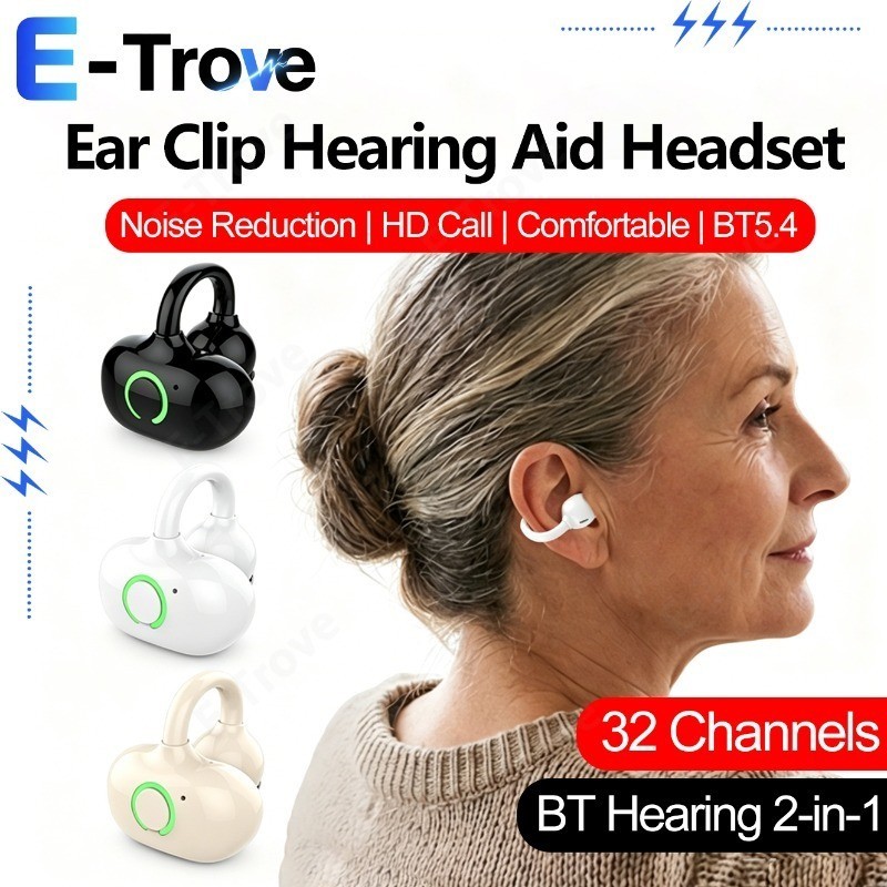 Smart Dual Noise Reduction Elderly Hearing Aid Headset BT5.4 Wireless ...