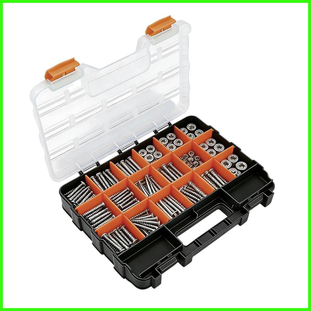 Screw Organizer Box Container with Removable Dividers Hardware Parts ...