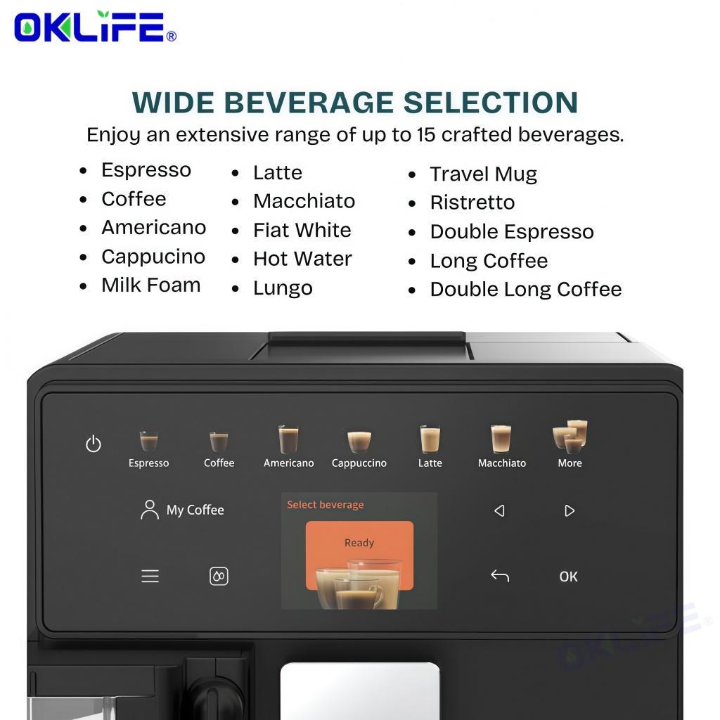 KITH FCM-TM MIA Fully Automatic Coffee Machine Fully Automatic Espresso Machine with Built-In Milk Frother for view 3