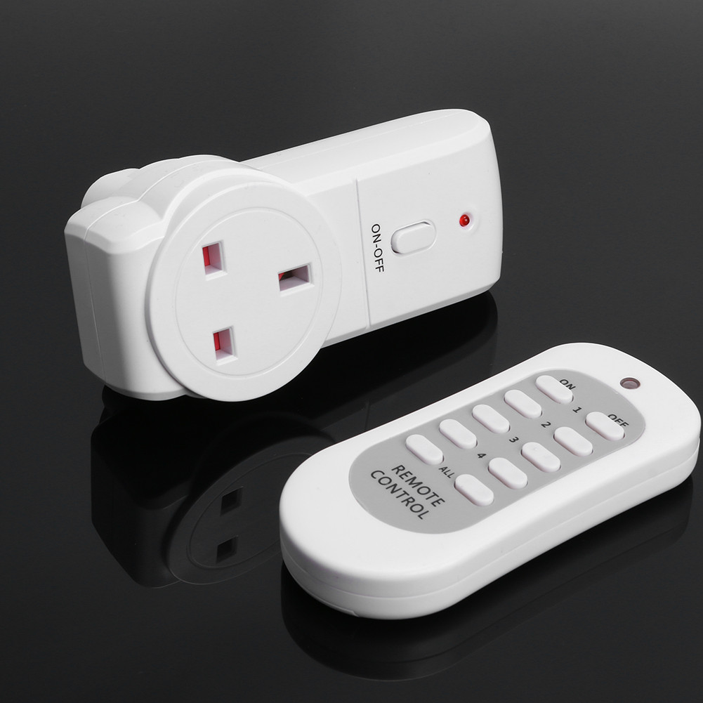 UK Plug Wireless Remote Control Smart Socket Electrical Outlet Lamp ...