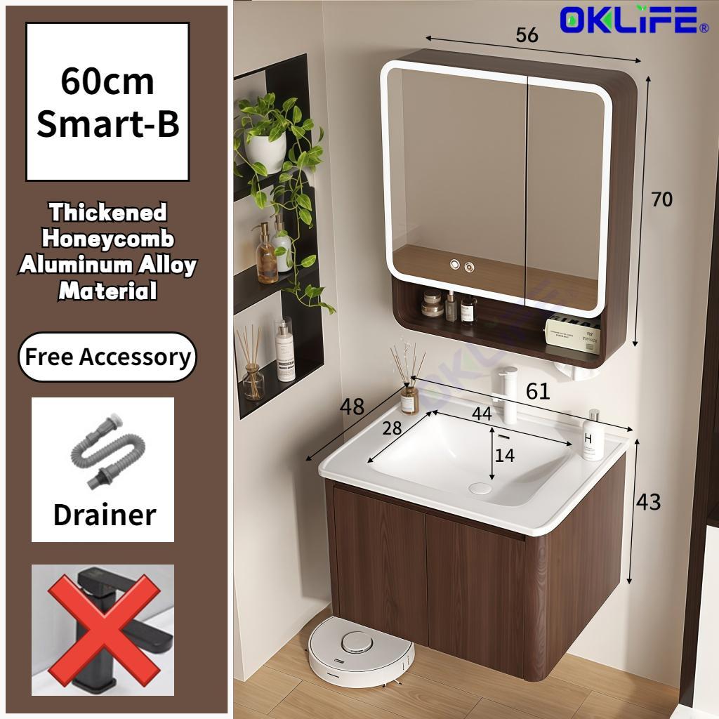 Luxury Waterproof Walnut Honeycomb Aluminum Bathroom Vanity Cabinet view 11