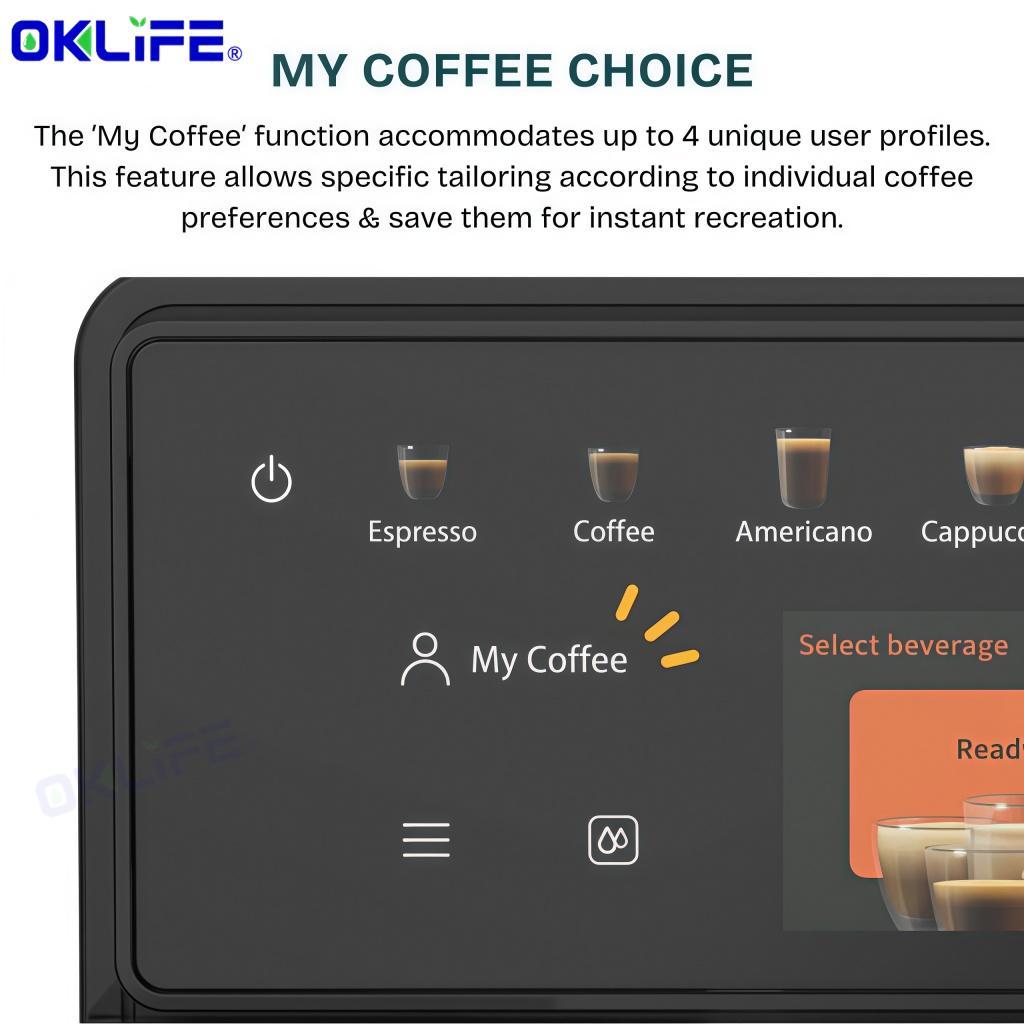 KITH FCM-TM MIA Fully Automatic Coffee Machine Fully Automatic Espresso Machine with Built-In Milk Frother for view 7