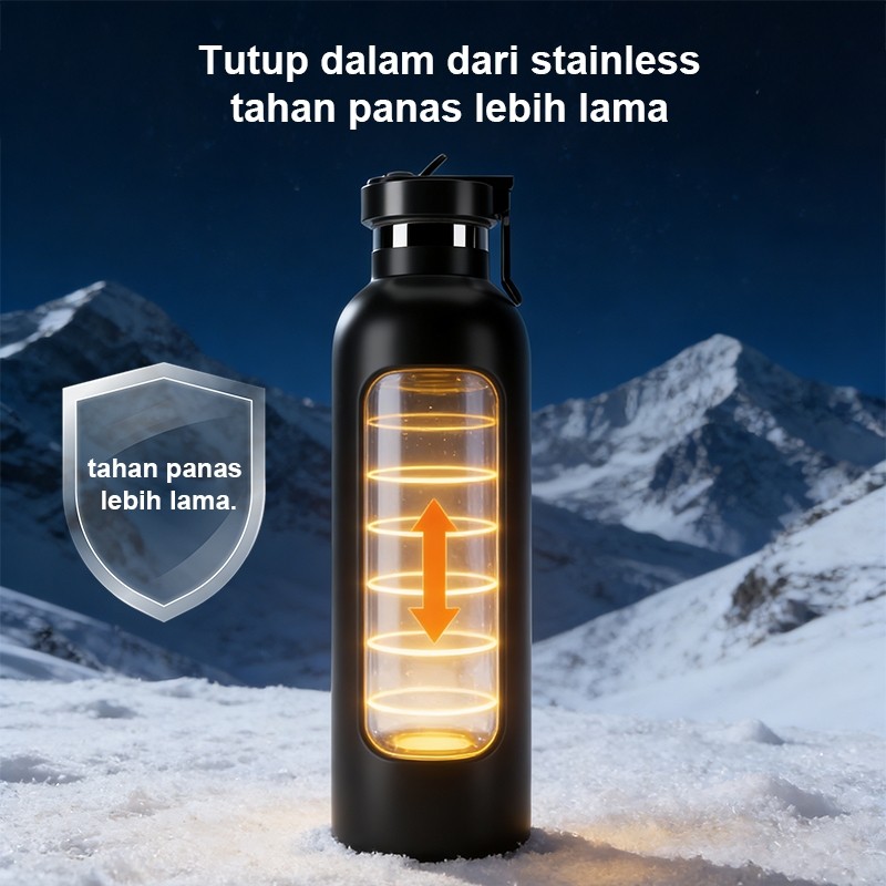 Eatkit Tumbler Stainless 1000ml Botol Minum Olahraga Tahan Panas Dingin Thermos Vacuum SUS 304 - Gambar 4