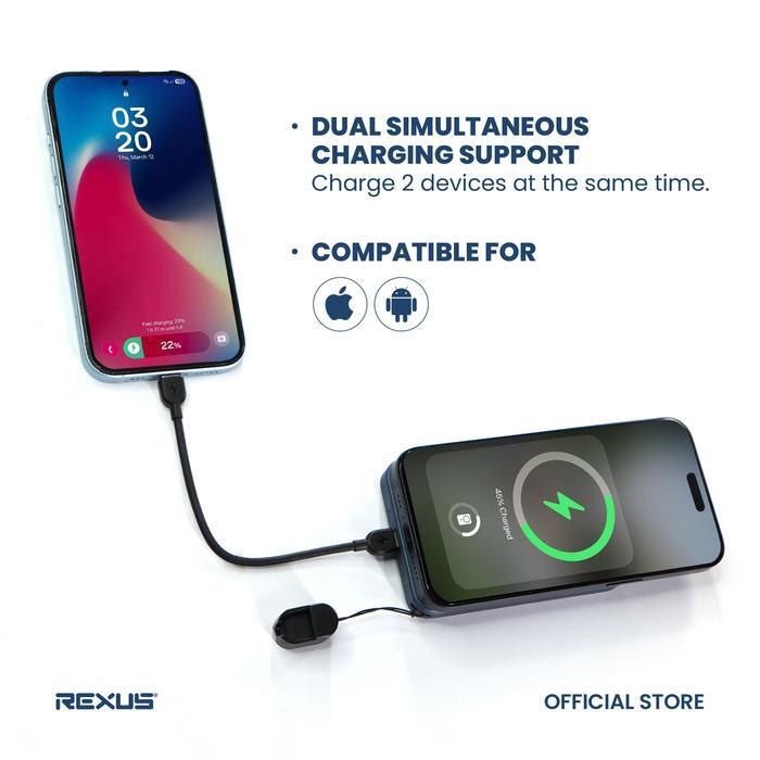 Rexus PBM350 / PBM-350 Magnetic Magsafe Wireless Powerbank 10000mAh Qi2.2 Technology Type C 25W Super Fast Charging - Gambar 2